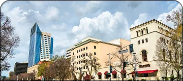 A sunny view of the California State Capitol building in Sacramento.