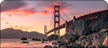 A scenic view of the Golden Gate Bridge in San Francisco.